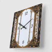 Art Deco Quadratische Wanduhr (Winkel)