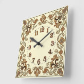 Art Deco  Quadratische Wanduhr (Winkel)