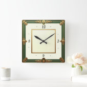 Art Deco Quadratische Wanduhr (Zuhause)