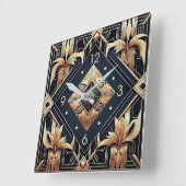 Art Deco Quadratische Wanduhr (Winkel)