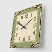 Art Deco Quadratische Wanduhr (Winkel)