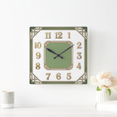 Art Deco Quadratische Wanduhr (Zuhause)