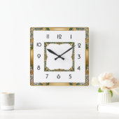 Art Deco Quadratische Wanduhr (Zuhause)