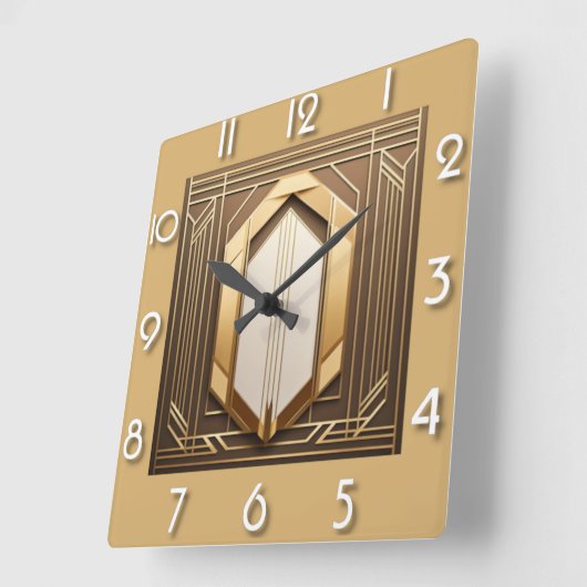Art Deco Quadratische Wanduhr (Winkel)