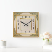 Art Deco Quadratische Wanduhr (Zuhause)