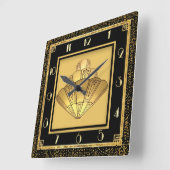 Art Deco Quadratische Wanduhr (Winkel)