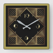 Art Deco Quadratische Wanduhr (Vorderseite)