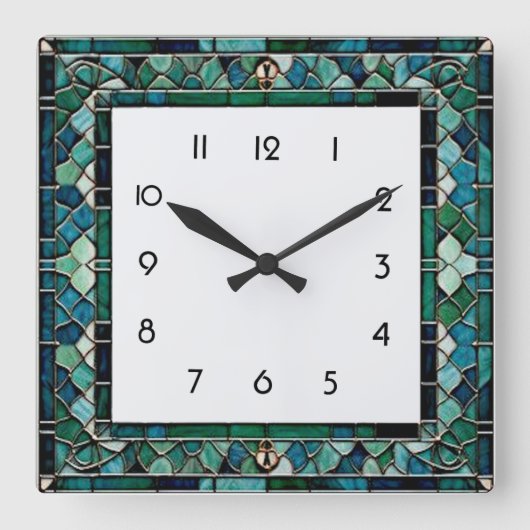 Art Deco  Quadratische Wanduhr (Vorderseite)
