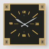 Art Deco Quadratische Wanduhr (Vorderseite)