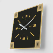 Art Deco Quadratische Wanduhr (Winkel)