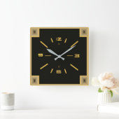 Art Deco Quadratische Wanduhr (Zuhause)