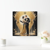 Art Deco Quadratische Wanduhr (Zuhause)