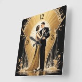 Art Deco Quadratische Wanduhr (Winkel)