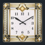 Art Deco Quadratische Wanduhr<br><div class="desc">Großartiges Uhrendesign. Du wirst es wie andere Liebe bekommen. Sie können dieses Design auch für andere Produkte verwenden,  die Sie mögen,  oder Ihren Text anpassen und hinzufügen. Folgen Sie mir für mehr. Vielen Dank. Ich wünsche Ihnen einen schönen Tag.</div>