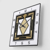 Art Deco Quadratische Wanduhr (Winkel)