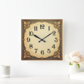 Art Deco Quadratische Wanduhr (Zuhause)