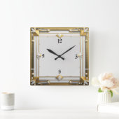 Art Deco Quadratische Wanduhr (Zuhause)