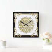 Art Deco Quadratische Wanduhr (Zuhause)