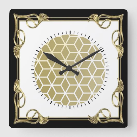 Art Deco Quadratische Wanduhr (Vorderseite)