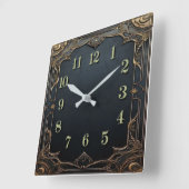 Art Deco Quadratische Wanduhr (Winkel)