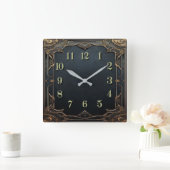 Art Deco Quadratische Wanduhr (Zuhause)