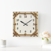 Art Deco Quadratische Wanduhr (Zuhause)