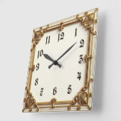Art Deco Quadratische Wanduhr (Winkel)