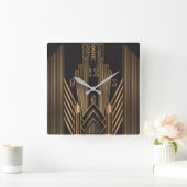 Art Deco Quadratische Wanduhr (Zuhause)