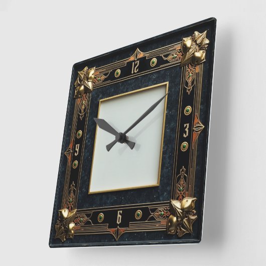 Art Deco Quadratische Wanduhr (Winkel)