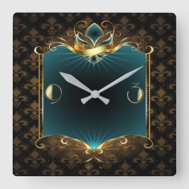 Art Deco Quadratische Wanduhr