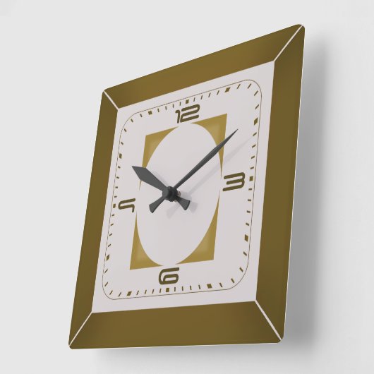 Art Deco Quadratische Wanduhr (Winkel)