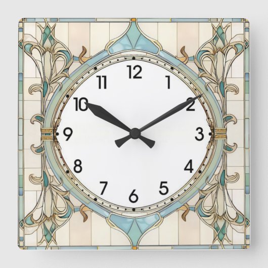 Art Deco Quadratische Wanduhr (Vorderseite)