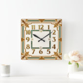 Art Deco Quadratische Wanduhr (Zuhause)