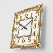Art Deco Quadratische Wanduhr (Winkel)