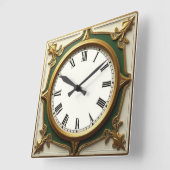 Art Deco Quadratische Wanduhr (Winkel)