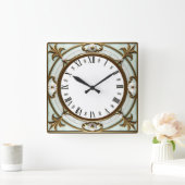 Art Deco Quadratische Wanduhr (Zuhause)