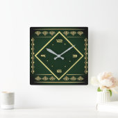 Art Deco Quadratische Wanduhr (Zuhause)