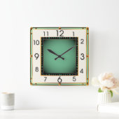 Art Deco Quadratische Wanduhr (Zuhause)