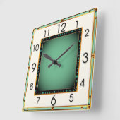 Art Deco Quadratische Wanduhr (Winkel)