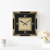 Art Deco Quadratische Wanduhr (Zuhause)