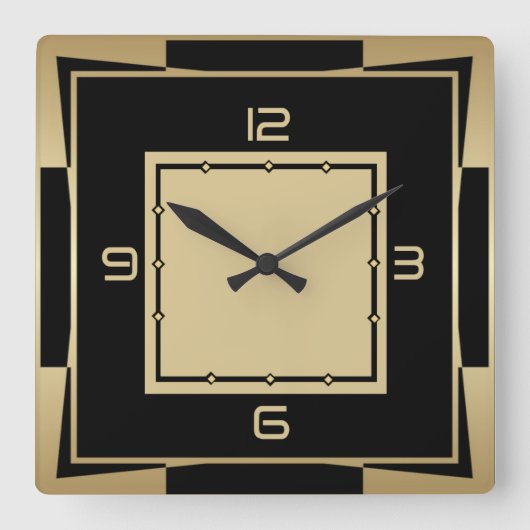 Art Deco Quadratische Wanduhr (Vorderseite)