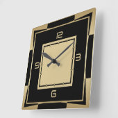 Art Deco Quadratische Wanduhr (Winkel)
