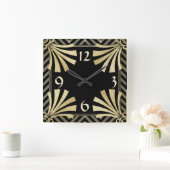 Art Deco Quadratische Wanduhr (Zuhause)