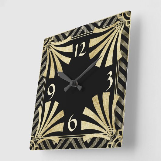 Art Deco Quadratische Wanduhr (Winkel)