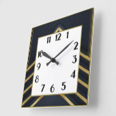 Art Deco Quadratische Wanduhr (Winkel)
