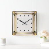 Art Deco Quadratische Wanduhr (Zuhause)