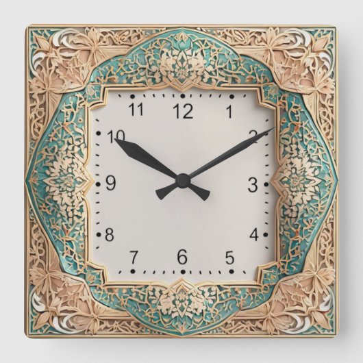 Art Deco Quadratische Wanduhr (Vorderseite)