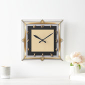 Art Deco Quadratische Wanduhr (Zuhause)