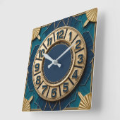 Art Deco Quadratische Wanduhr (Winkel)