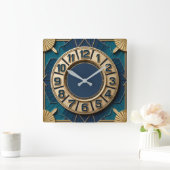 Art Deco Quadratische Wanduhr (Zuhause)